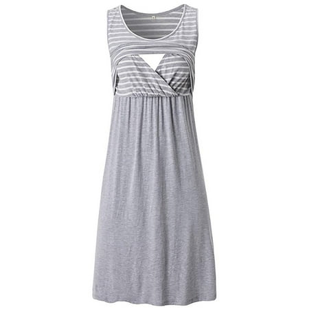 

Enjiwell Pregnant Womens Hospital Lab Delivery Sleeveless Maternity Breastfeeding Pajamas Nightdress