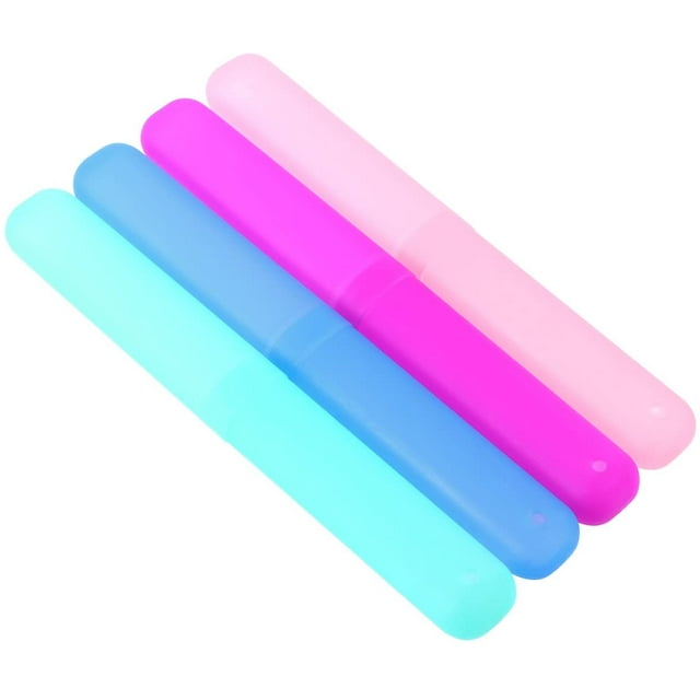 4 Pcs Étui à Brosse à Dents Portable Boîte de Rangement pour Brosse à Dents de Voyage (Couleur Mixte)