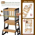 thumbnail image 2 of Kids Kitchen Step Stool Helper Baby and Toddler Multi-Function Step up Nursery Helper Stand with Safety Rail in Natural Bamboo, Strong and Lightweight (Black), 2 of 16