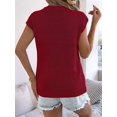 thumbnail image 5 of Women Round Neck Sweater Vest Sleeveless Summer Casual Shirts Knit Tank Top Wine Red XL, 5 of 9