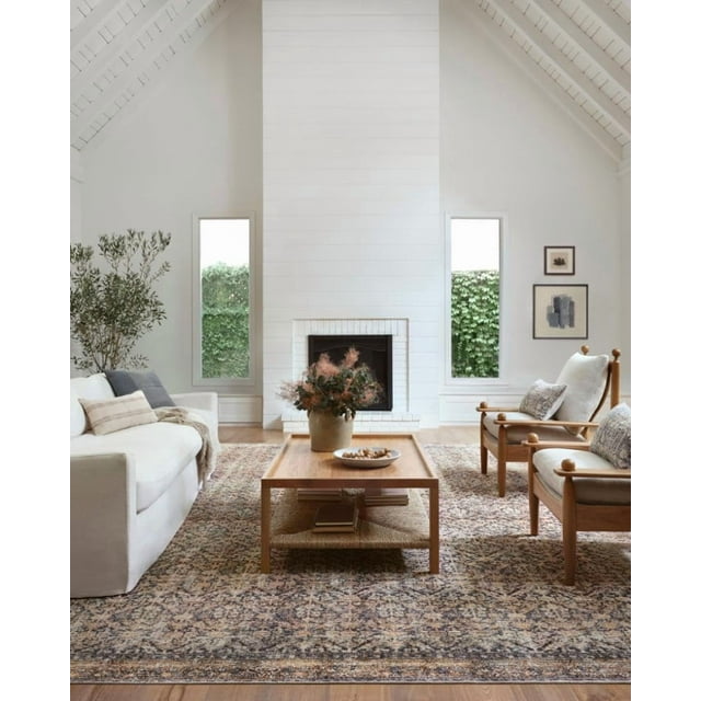 Amber Lewis x Loloi Billie Collection BIL-01 Ink/Salmon 5' x 7'6" Area Rug