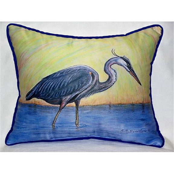 Betsy Drake HJ027 Blue Heron Art Only Pillow 15''x22''