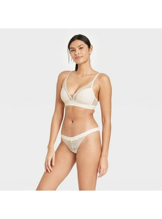 Women's Laser Cut Cheeky Bikini Underwear - Auden™ Soft Beige S