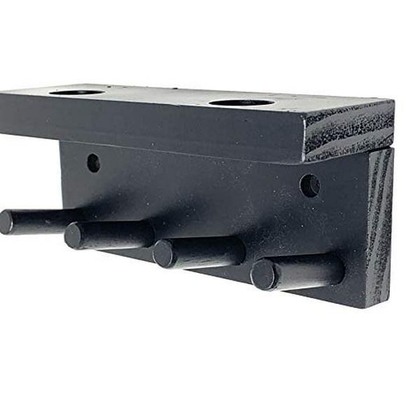 MWCSPORTSCOMPLEX Baseball Bat Rack Display Rack Wall Mount Black 3 Full Size Bats 2 Balls Holder