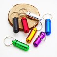 thumbnail image 4 of Mini botella de medicina de aleación de aluminio para exteriores, llavero colgante, botella de aluminio portátil multicolor, caja de Medicina de Metal impermeable, 4 of 4