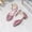 Pink, variant on FSYBOA Girls Dress Shoes Size 13T, Closed Toe Low Heel Hook and Loop Strap Party Kids Flat Shoes Silver
