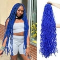 thumbnail image 1 of Extensiones De Pelo De Ganchillo Sintético De 36.1 In, 7 Paquetes De Pelo De Ganchillo Azul Marino Oscuro, Color Azul Real, Sin Bucles Largos Extendidos, Extensiones De Pelo Sintético Para Mujeres Neg, 1 of 1