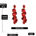 thumbnail image 2 of KAIYANG Pendientes largos de pétalos de rosa acrílicos, pendientes colgantes con flores exageradas, amarillos, 2 of 5
