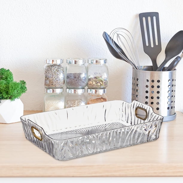 Bandeja rectangular para servir, organizador de tocador de baño, bandeja para bañera, bandeja para condimentos de cocina, platos para servir para toca L perfecl Bandeja rectangular para servir