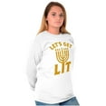 thumbnail image 4 of Hanukkah Menorah Let's Get Lit Long Sleeve TShirt Men Women Brisco Brands M, 4 of 5