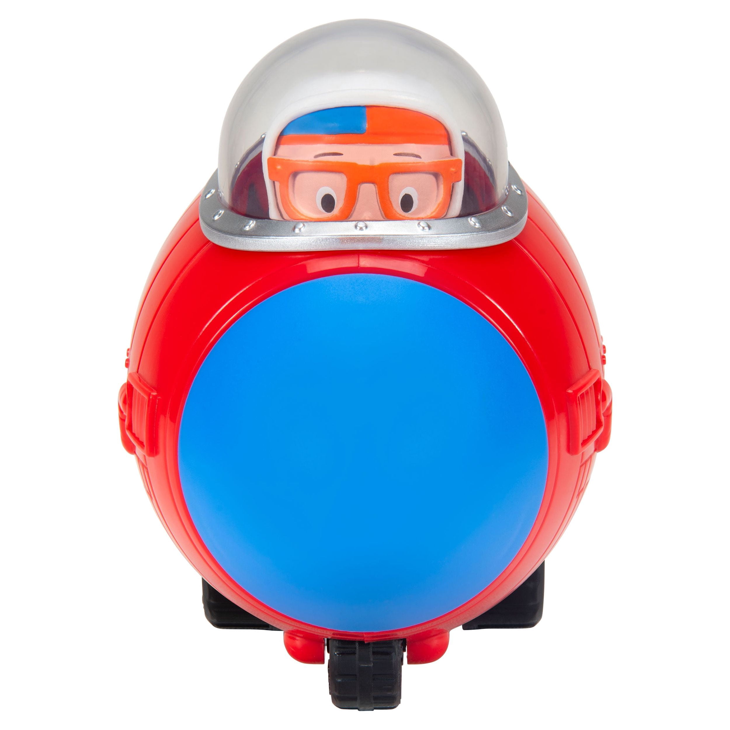 BLIPPI Rocket Ship Feature Vehicle with Blippi Figure, Free-Wheeling Toy, Plastic