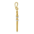 thumbnail image 2 of 10k Yellow Gold Pipe Wrench Pendant with Rhodium Accents for Men, Tool Necklace Symbolizing Craftsmanship, Trade Jewelry for Plumbers, Mechanics, and Skilled Professionals, 2 of 7
