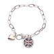 thumbnail image 1 of Londres Reino Unido Inglaterra Rey de patron de la bandera de la Union Jack marca ilustración Pulsera de cadena de corazón joyería encanto moda, 1 of 3