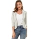 thumbnail image 1 of Blazer De Solapa Con Muescas Allegra K Mangas 3/4 A Rayas Mujer blanco M, 1 of 6