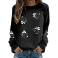 thumbnail image 3 of Arlun Halloween Boo Sweatshirts for Women Ghost Sequin Printed Crew Neck Hoodless Pullover Tops Funny Spooky Season Long Sleeve Shirt Casual Sparkle Graphic Fall Top Black XXL, 3 of 5