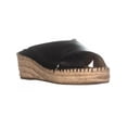 thumbnail image 1 of Womens Franco Sarto Polina Espadrille Wedge Sandals, Black Leather, 1 of 5