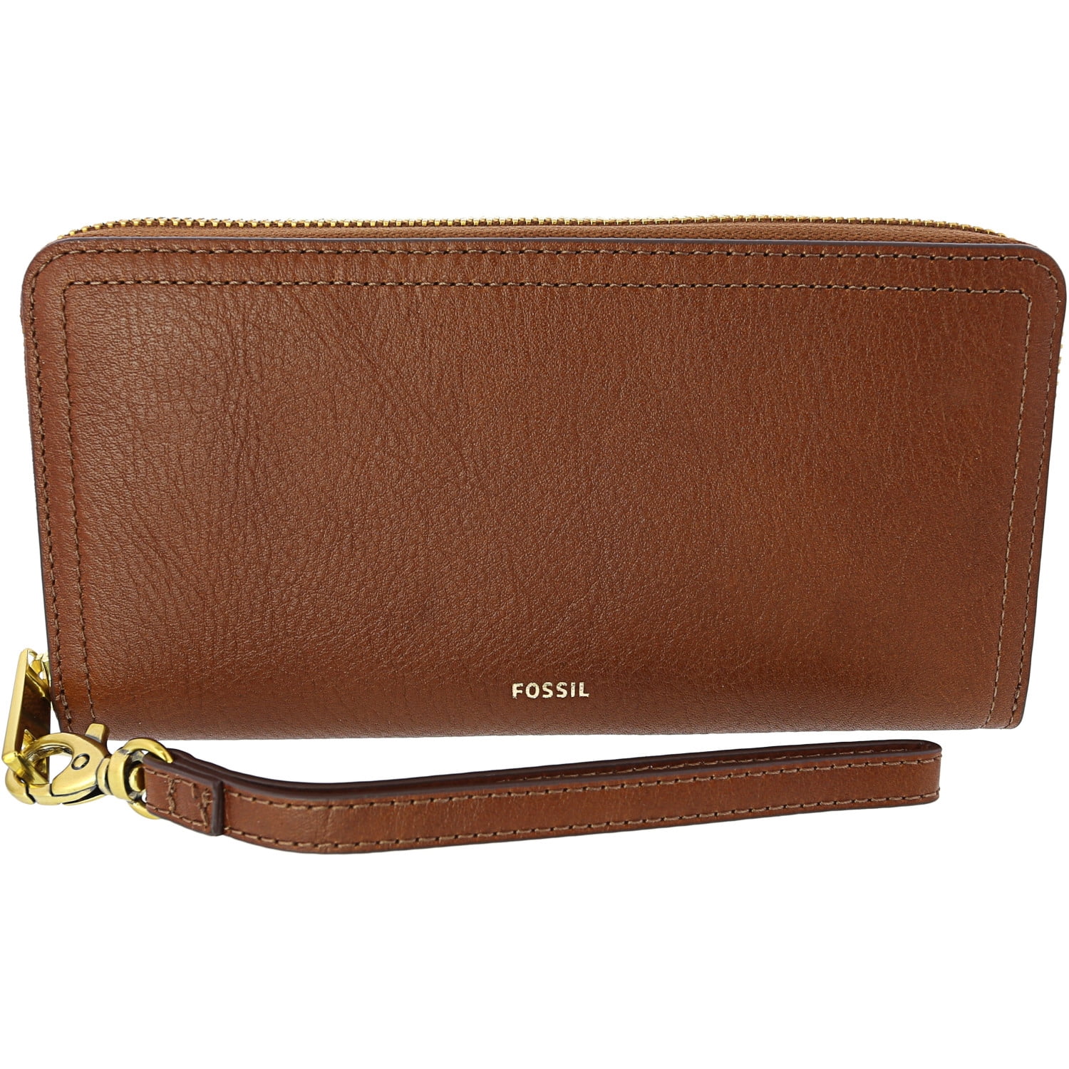 Fossil Women's Logan Zip Around Clutch Brown