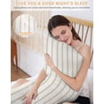 thumbnail image 5 of Sage Green Striped Pillow Cases Body Size, Smooth Satin Pillowcase for Hair and Skin, Rustic Green Stripe Modern Art Beige Decorative Cooling Bed Pillow Covers with Zipper, 20x54 Inches, 5 of 5