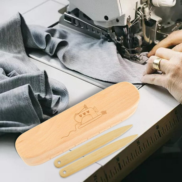 Beech Wood Tailors Clapper Seam Flattening Tool Handheld for Sewing Quilting, Size: 24cmx5.5cmx4cm, Beige