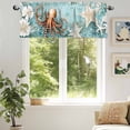 thumbnail image 6 of Ocean Octopus Valances for Windows, 54 x 18in, Undersea Starfish Seashell Coral Vintage Rod Pocket Kitchen Valance Curtain Light Filtering Window Treatments for Living Room Bedroom, 1 Panel, 6 of 7