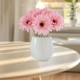 thumbnail image 1 of Set de flores de seda de crisantemo artificial 6 piezas | Ramos decorativos realistas de 10,23 pulgadas | Blanco Naranja Azul Vino Verde Rosa Amarillo | Centro de mesa para bodas en la cocina en, 1 of 6