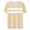 thumbnail image 4 of Generic Plus Size Womens T Shirts Loose Fit Short Sleeve Tees V Neck Color Block Summer Tops 2025 Fashion, 4 of 4