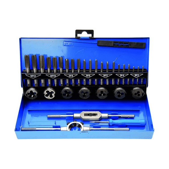 32PC Tap and Die Set Hand with 32 Sets of Tap and Die Tapping Tool Set Tap and Die Set Drill Tool Se