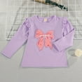 thumbnail image 2 of Zshosam Toddler Long Sleeve Shirt Girls Long Sleeve Shirts Cute Crew Neck Tshirts Kids Fall Back to School Tops Soft Clothes Size 7T 8T,(Purple 7-8 Years), 2 of 5