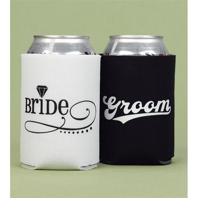 Hortense B. Hewitt Bride and Groom Can Cooler Set