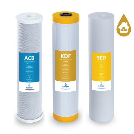 5 Carbon Cartridge (Express Water – Whole House Heavy Metal Water FIlter Set – 3 Stage Filtration Replacement Kit – Sediment, Carbon Block, KDF High Capacity Cartridge – 5 Micron – 4.5” x)