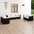 thumbnail image 1 of vidaXL 7 Piece Patio Lounge Set with Cushions Poly Rattan Black, 1 of 6