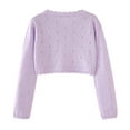 thumbnail image 4 of Gubotare Little Girls Cardigan Unisex Boy' Girls' Cardigans Sweater V-Neck Long Sleeve Button Knit Sweaters Size 7-8 (Purple,7-8 Years), 4 of 9