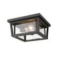 thumbnail image 5 of Z-Lite Seoul 3 Light Clear Glass Aluminum Outdoor Flush Mount in Bronze, 5 of 5