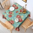 thumbnail image 2 of Pioneer Flower Floral Print Pattern Square Tablecloth,Waterproof Square Table Cover,Wipeable Spillproof Washable Table Cover for Home Kitchen Party Decor 52"x52"(132x132cm), 2 of 6