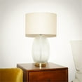 thumbnail image 5 of Radiant Glow Ribbed Glass & Metal Brass Table Lamp, 5 of 6