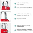 thumbnail image 5 of [2 Pieces] 4-Digit Combination Padlock, Waterproof Combination Lock, Waterproof Metal and Plated Steel Combination Clasp - Red, 5 of 5