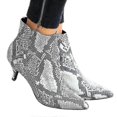 thumbnail image 2 of ZHAOCHENG Botines con cremallera para mujer, tacón bajo, punta puntiaguda, estampado de serpiente TA36, 2 of 3