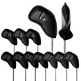 thumbnail image 3 of Golf Club Iron Covers 12 Pack, Synthetic Leather Deluxe Head Cover Set, Headcovers for Irons Fit Main Iron Clubs, 3 of 8