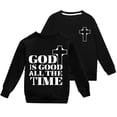 thumbnail image 3 of FAOWME Sweat à Capuche Imprimé Lettre Mode pour Filles Décontracté Ample Noir 7-8 Ans, 3 of 5