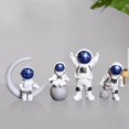 thumbnail image 3 of 4 Pcs Statue d'Astronaute Figurine de Spaceman Décoration Maison Blanc Bleu, 3 of 8