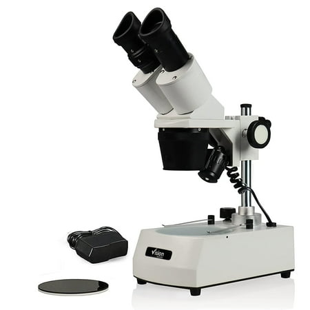 Vision Scientific Binocular Stereo Microscope  2X and 4X Objective  Paired 10X WF Eyepiece  10X - 30X Magnification  Top and Bottom LED Illumination  Post-Mounted Stand  110V price history on PriceWatchPro
