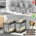 thumbnail image 4 of 3 Packs Pull Out Spice Rack Organizer for Cabinet, Slide Out Spice Racks Organizer,Spice Cabinet Organizers, Cabinet Size Need:12'' Highx11'' Deepx5'' Wide,Each Tier Hold 10 Spice Jar - 2 Tier, Black, 4 of 8
