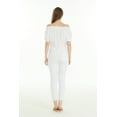 thumbnail image 2 of Women's Hawaiian Off-Shoulder Smock Top in Solid White XL, 2 of 5