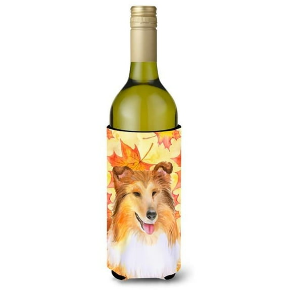 Sheltie Fall Wine Bottle Beverge Insulator Hugger