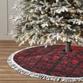 thumbnail image 3 of Christmas Tree Skirt, Red Skulls With Crossbones Christmas Tree Decorations Indoor, Tree Skirts Mat With Tassel Trim for Halloween New Year Holiday Christmas Party Decor 30 Inches, 3 of 7
