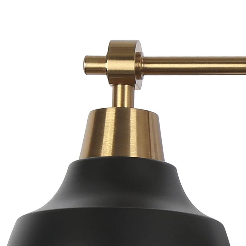 LNC 4-Light Modern Vanity Light in Matte Black and Gold, Metal Wall Fixture for Bathroom