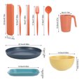 Bocaoying Unbreakable Reusable Lightweight Wheat Straw Dinnerware Sets for 4, 36 Piece