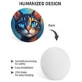 thumbnail image 3 of Round Metal Tin Sign Rustic Wall Decor Cat Portrait Round Metal Sign Plaque for Home Garden Kitchen Bar Cafe Restaurant Garage Retro Vintage Wall Art 8x8 Inch, 3 of 8