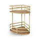 thumbnail image 1 of Estante Esquinero Para Baño Acento de 2 Niveles Mueble Para Baño Metalico Dorado con Madera Acacia, 1 of 10