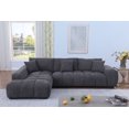 thumbnail image 3 of Canam L-shaped Upholstered Left Facing Chaise Sectional Sofa Dark Gray, 3 of 9